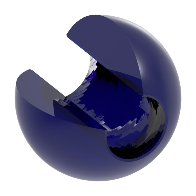 Glaskugel blau Ø 30mm mit Durchgangsbohrung 12,3mm
