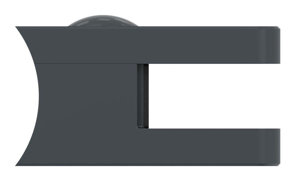 Glasklemme Mod. 31, Anschluss: 42,4mm, Zink roh pulverbeschichtet RAL 7016 matt