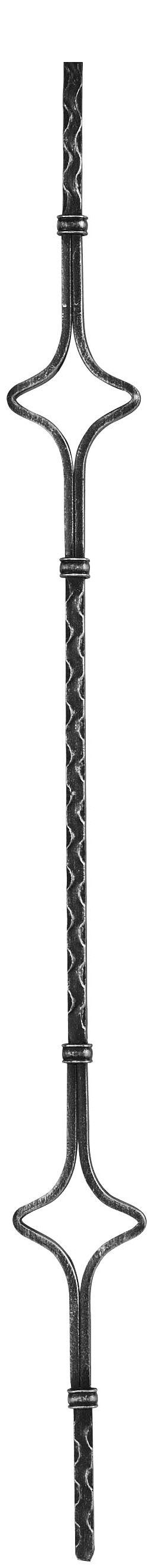 Zierstab 12x12mm, gehämmert, H: 900mm