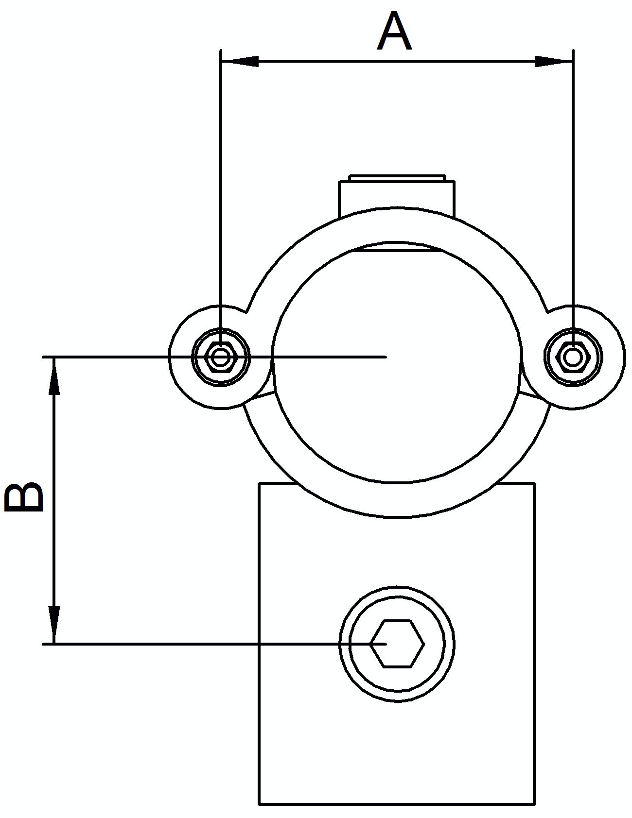 Kreuzverbinder aufklappbar, für Rohr Ø 33,7mm