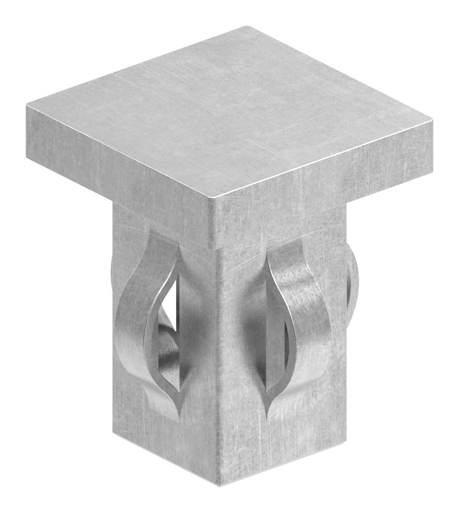 Stahleinschlagkappe, für Quadratrohr 25x25mm
