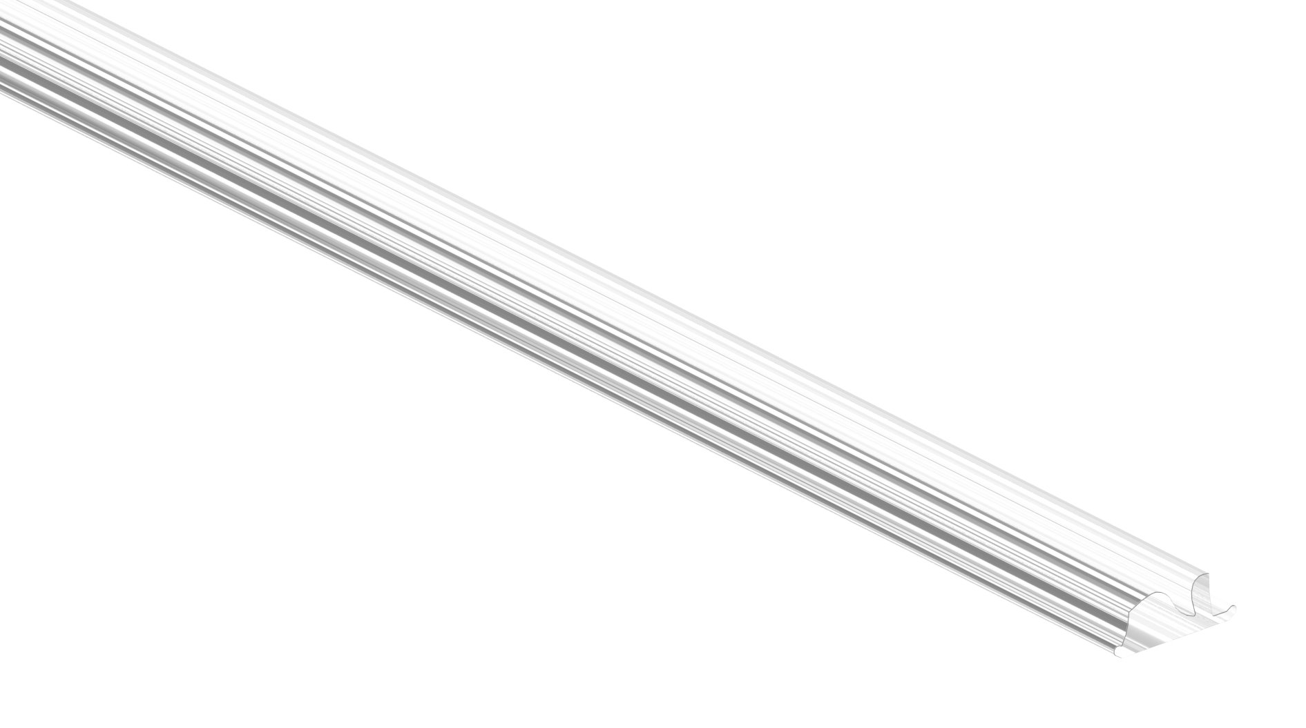 LED-Nutrohr LUNORA®, Linse für gerichtete Lichtverteilung, zum Einschieben in Abdeckung, L: 6000mm