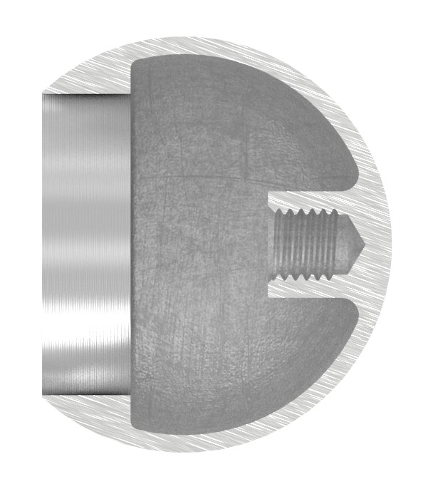 Rohrabschlusskugel hohl für 33,7mm Rohr, mit M8