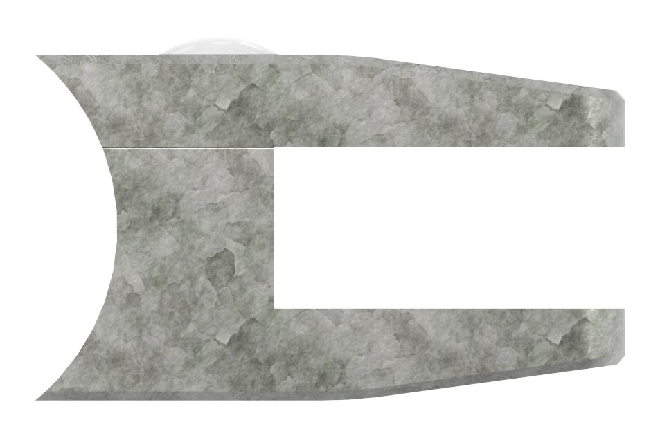 Glasklemme Mod. 35, Anschluss: 48,3mm, Zink roh Glasklemme Mod. 35, Anschluss: 48,3mm, Zink roh