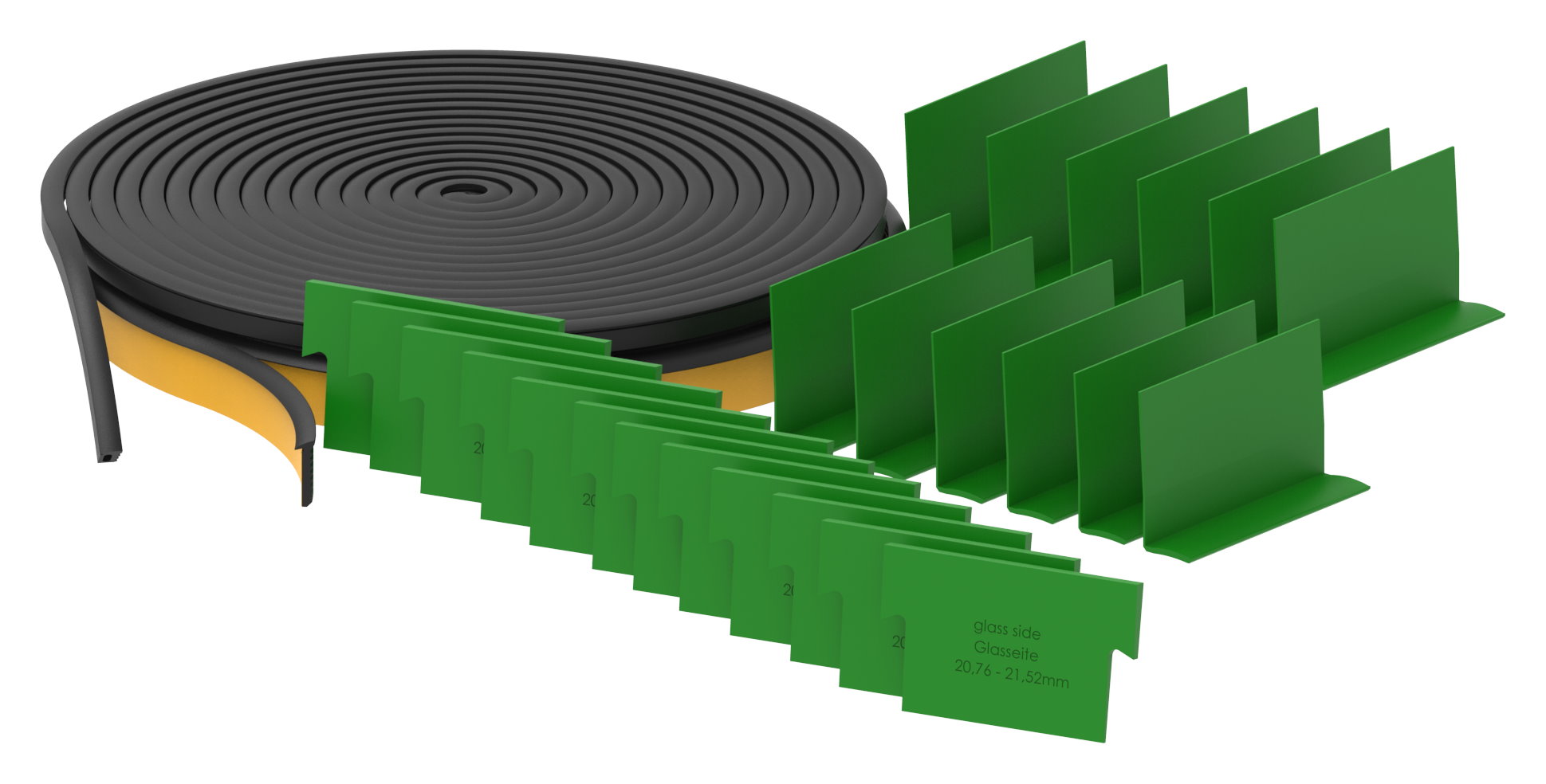 Gummiset für 6m Aluprofil für Glas 20,76-21,52mm