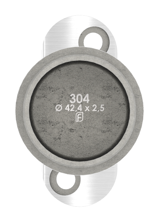 Rohrabschlussstopfen für Rohr 42,4x2,5mm, Handlaufanschlussplatte: 42,4mm, V2A