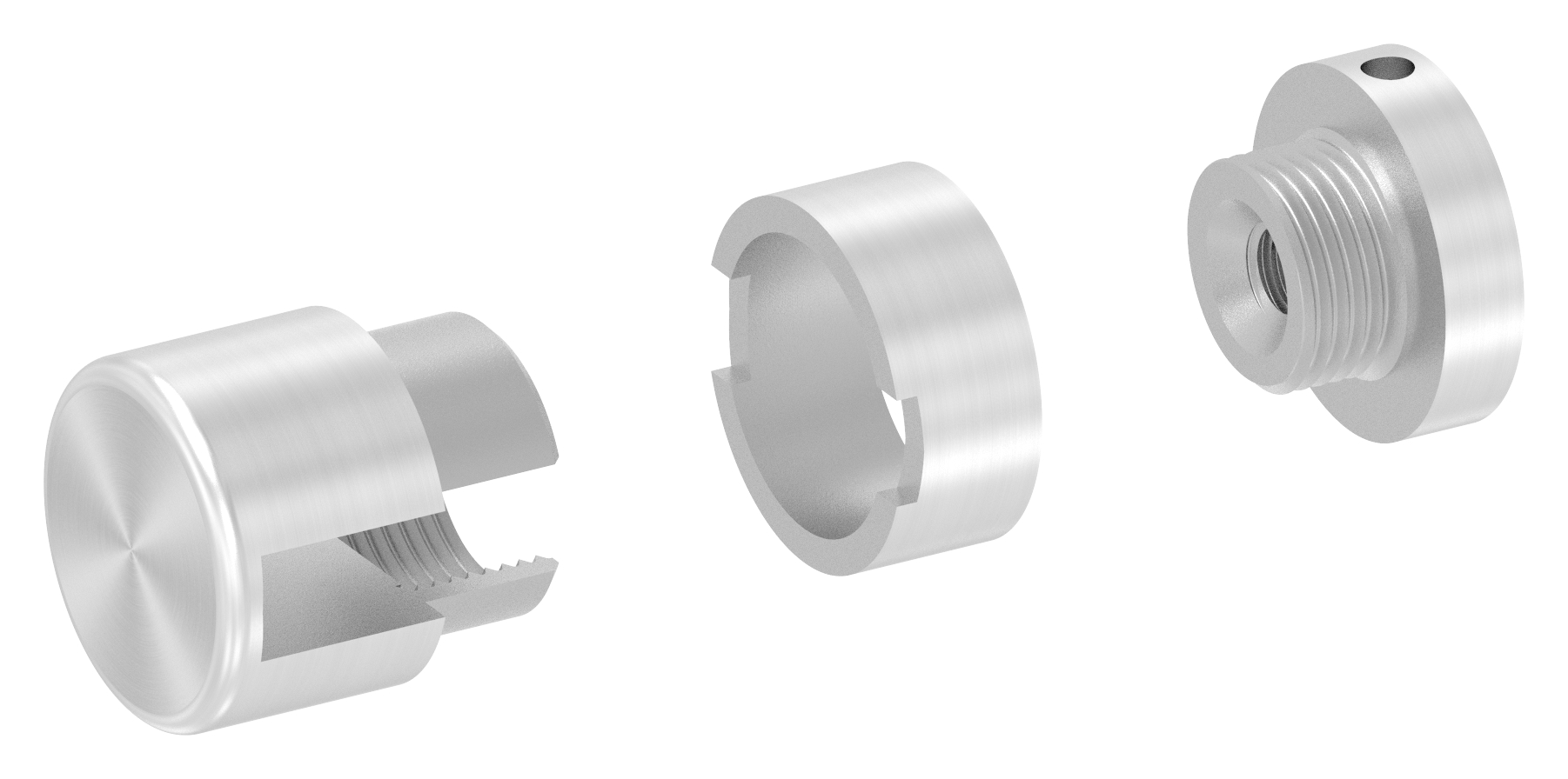 Brenk Grundhalter für Flachstäbe 20 x 8mm, ALU
