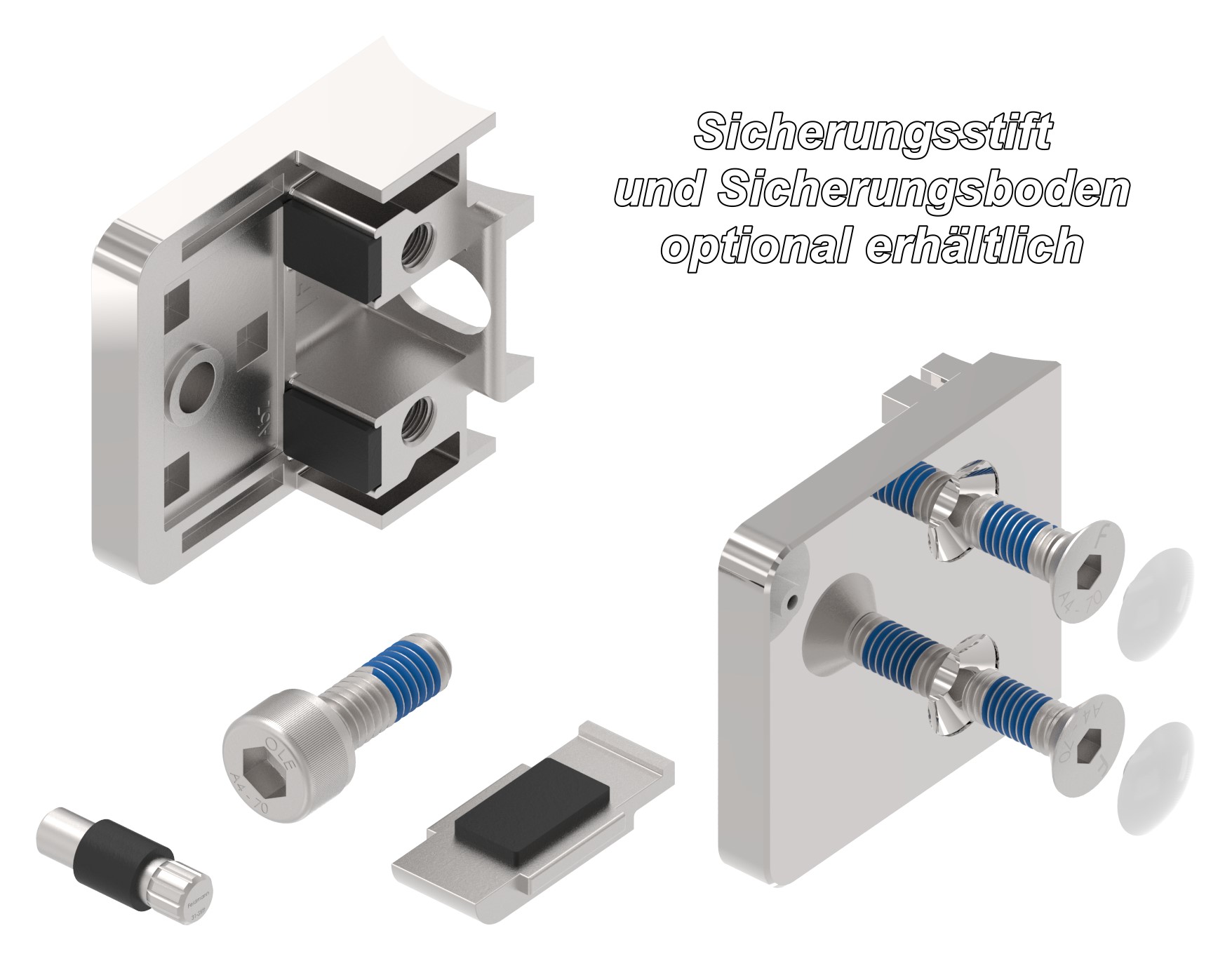 Glasklemme Mod. 31, Anschluss: 42,4mm, V4A Glasklemme Mod. 31, Anschluss: 42,4mm, V4A