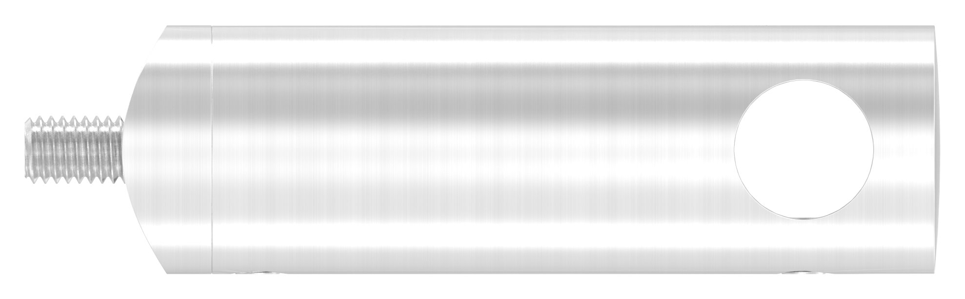 Querstabhalter verlängert, mit Durchgangsbohrung für 33,7mm Rohr, 12,2mm Bohrung, V2A