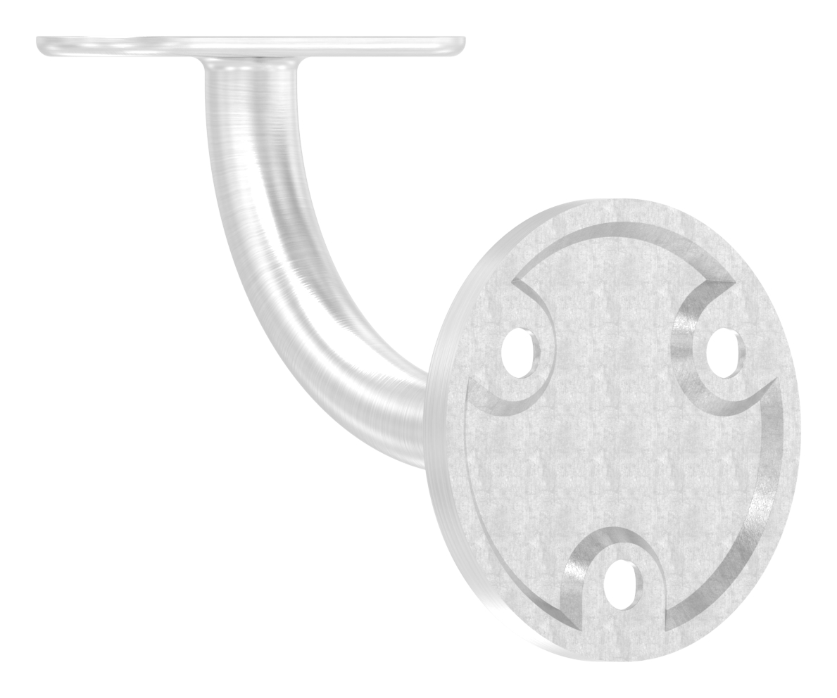 Handlaufhalter mit Handlaufanschlussplatte flach, (Ronde und Bügel verschweißt), V2A