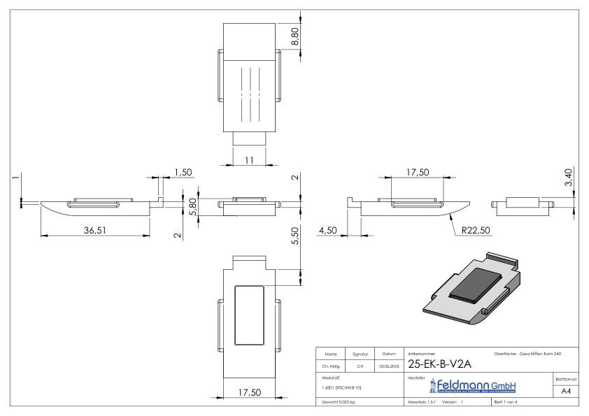 Sicherungsboden EK Mod. 25, V2A Sicherungsboden EK Mod. 25, V2A