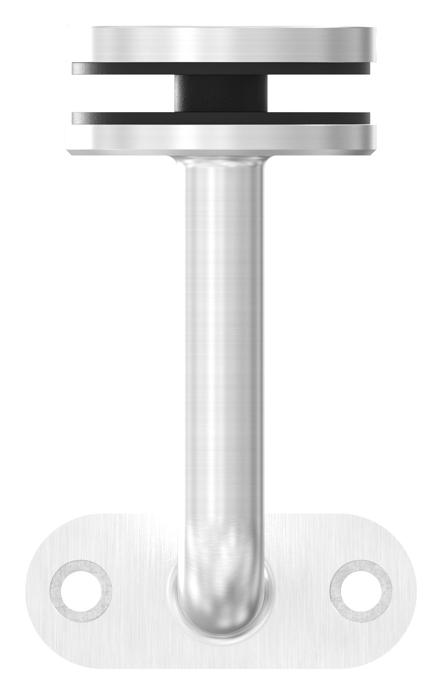 Handlaufhalter für Glas, Handlaufanschlussplatte flach, V4A Handlaufhalter für Glas, Handlaufanschlussplatte flach, V4A