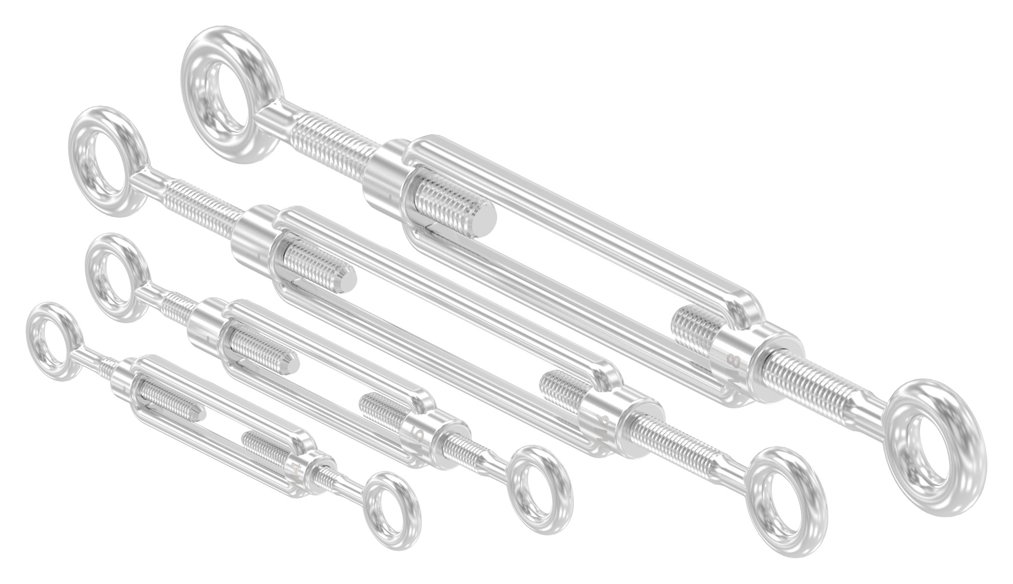 Spannschloss Öse / Öse mit Gewinde M5, V4A Spannschloss Öse / Öse mit Gewinde M5, V4A
