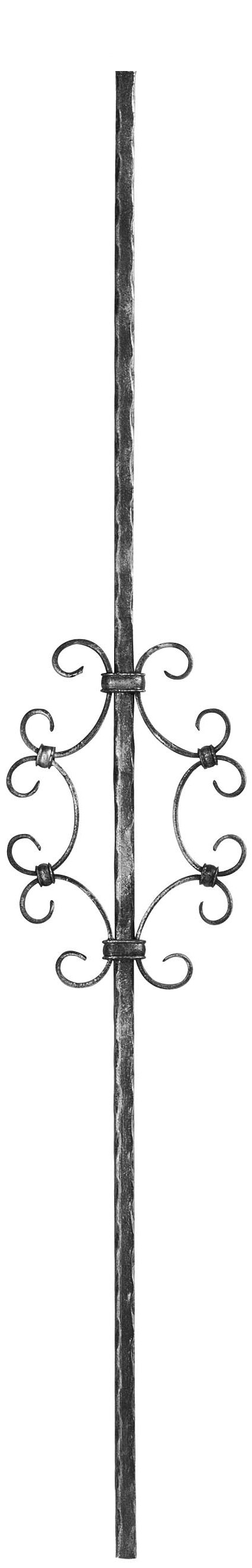 Zierstab 12x12mm, gehämmert, H: 900mm