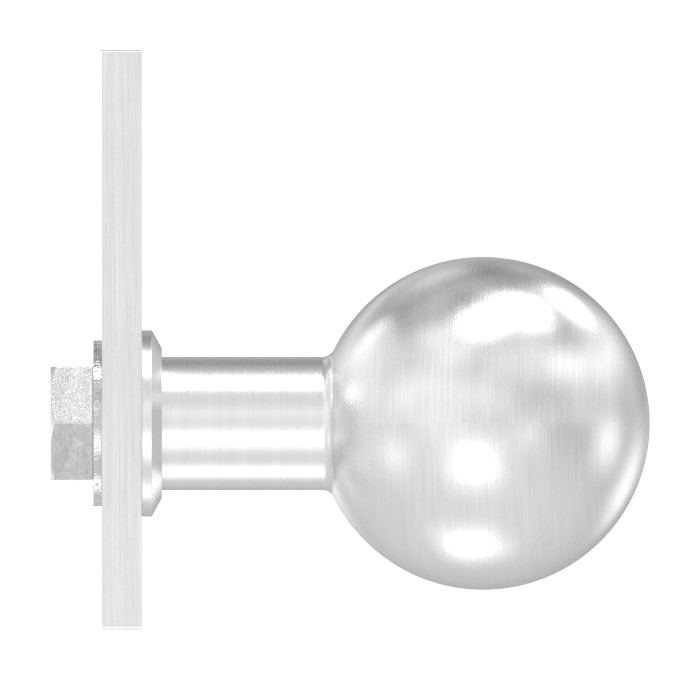 Türknopf, Ø 50mm, mit Kurzschild, V2A Türknopf, Ø 50mm, mit Kurzschild, V2A