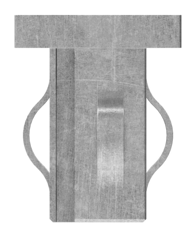 Stahleinschlagkappe, für Quadratrohr 25x25mm