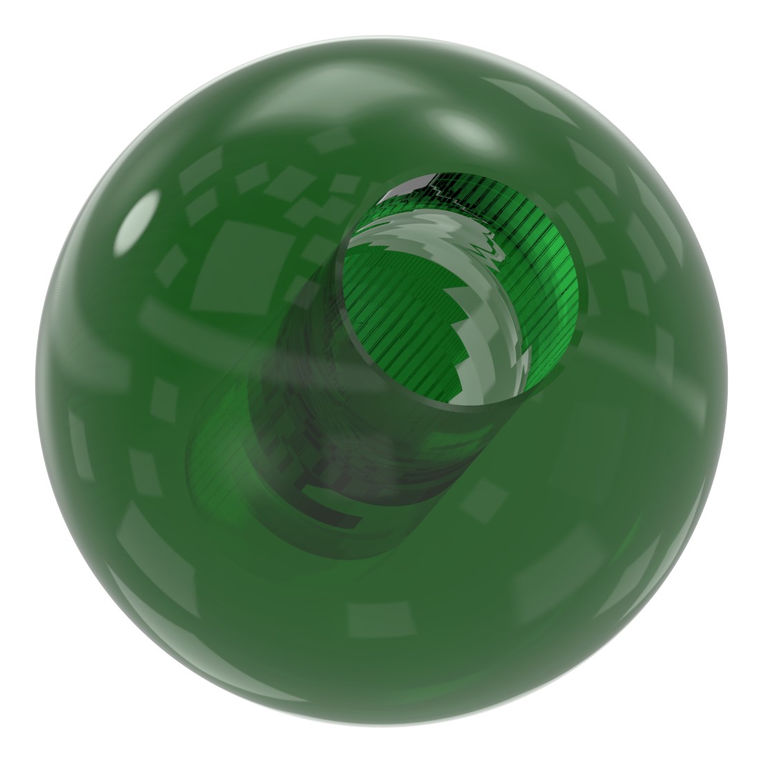 Glaskugel grün Ø 35mm mit Durchgangsbohrung 12,3mm