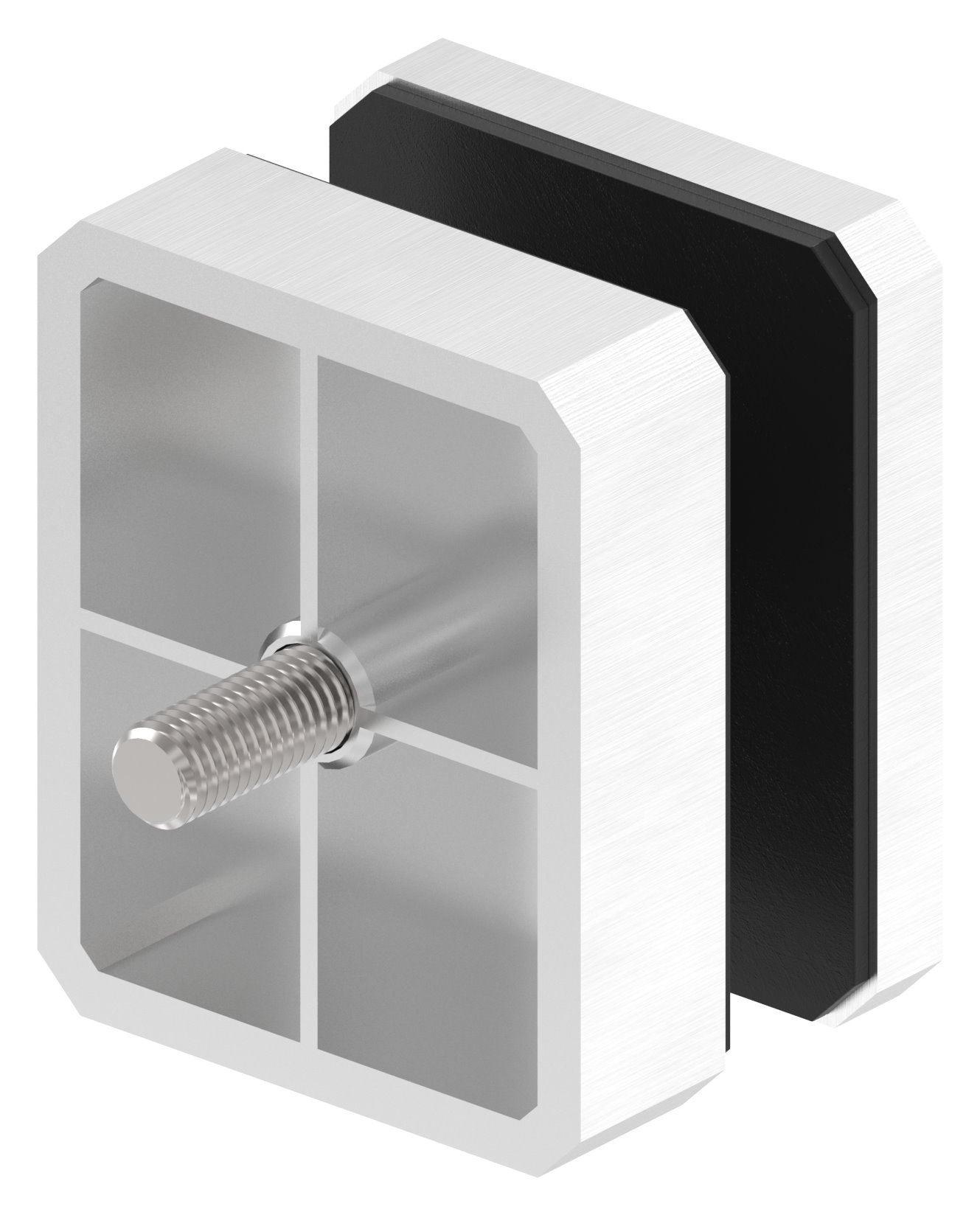 Glaspunkthalter 63x78mm, flach, V2A