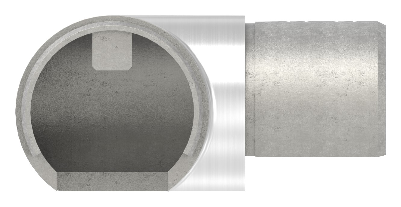 Eckbogen horizontal, für 48,3mm, V2A, Verlaufsecke