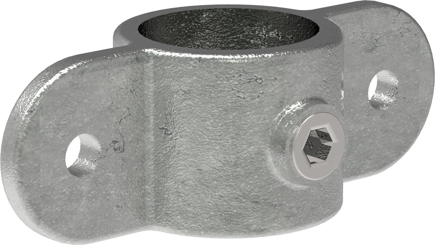 Halter mit 2 Laschen, 180°, für Rohr Ø 33,7mm