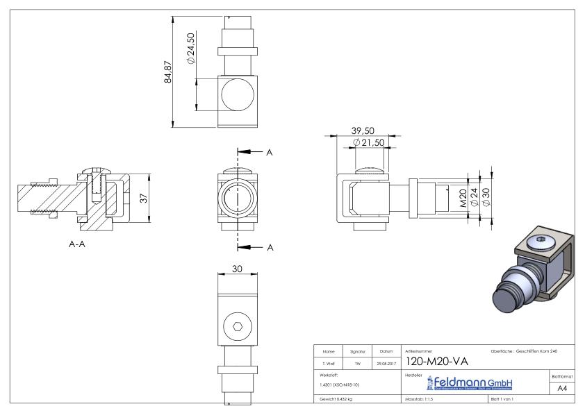 Torband mit Gewindehülse M20, V2A Torband mit Gewindehülse M20, V2A