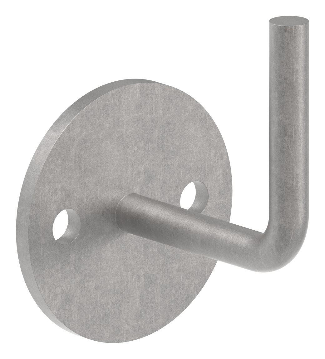 Handlaufträger mit Ronde flach, 80x6mm, Bügel Ø 12mm