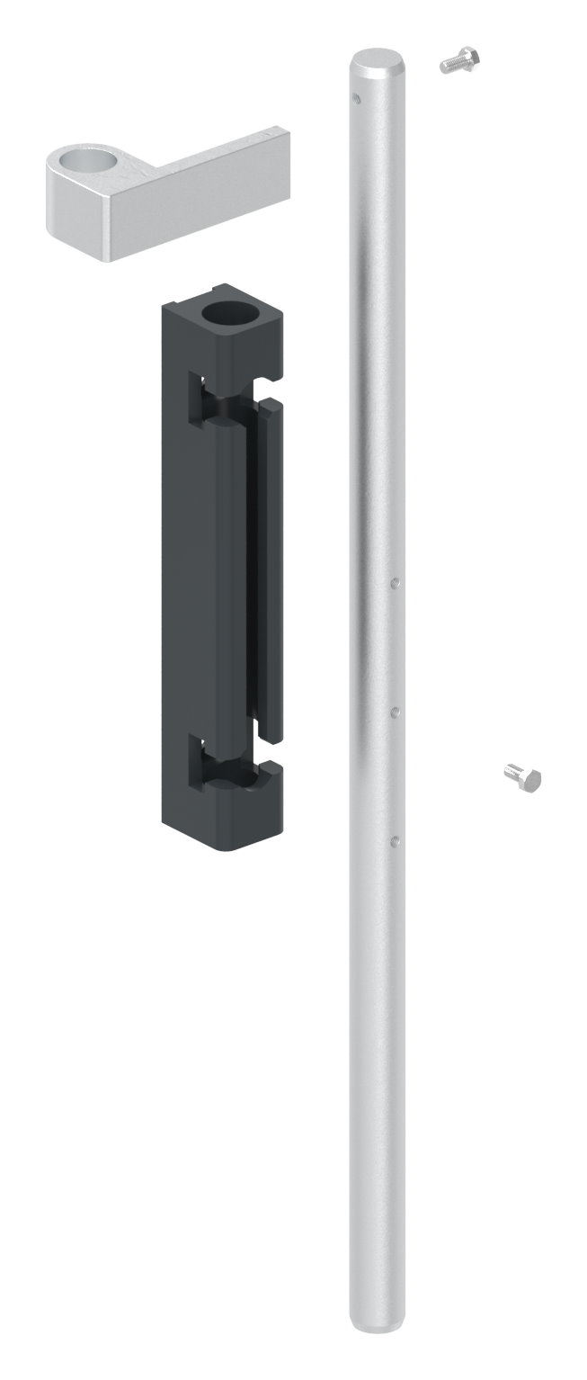 Bodenriegel mit Länge 490mm, zum Anschrauben, RAL 7016