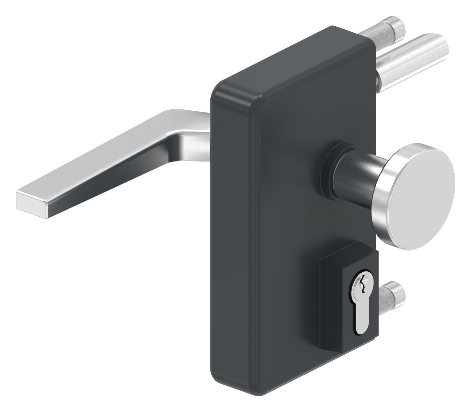 Gittertorschloss GTS 2 mit Anti-Panik-Funktion für Rohrstärke 40-60mm, Gehäuse RAL 7016
