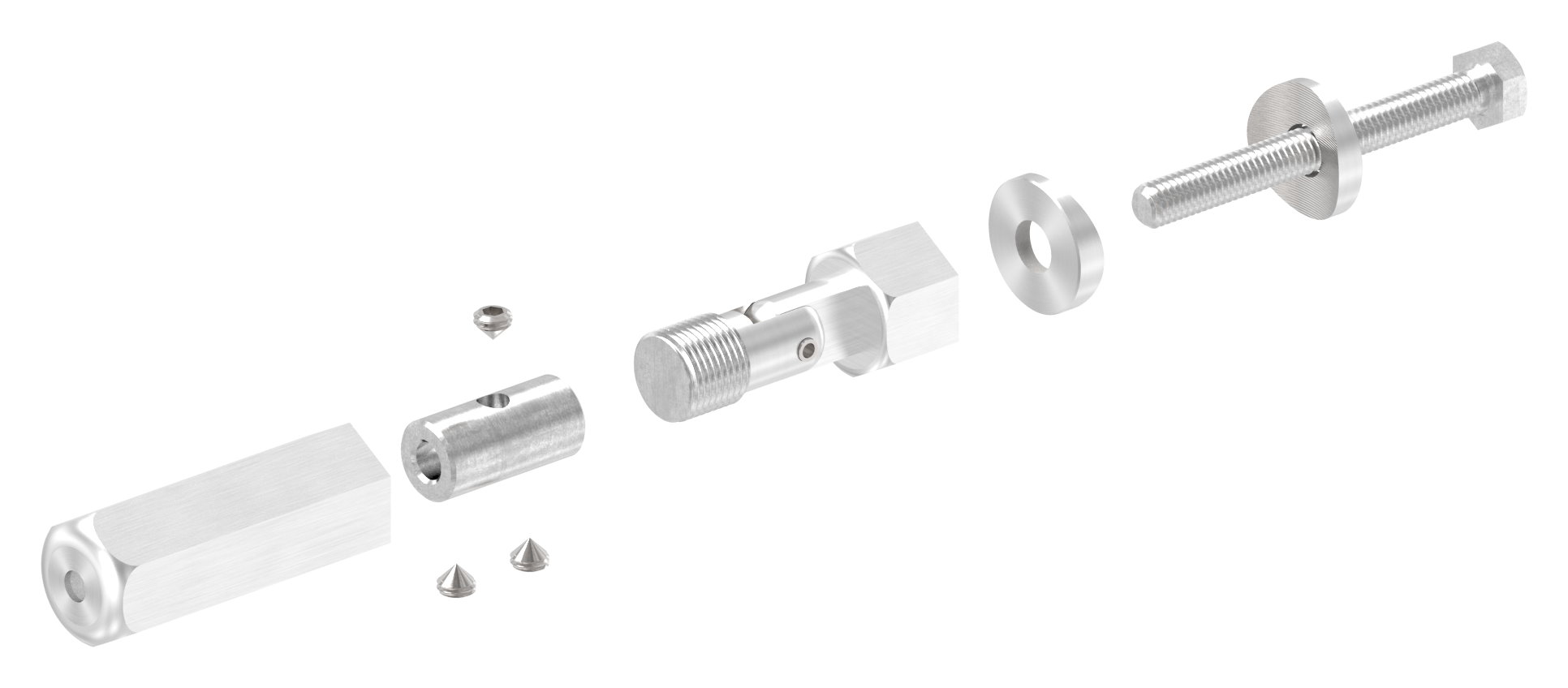 Gewindeterminal zur Selbstmontage, Seil 4mm, V2A