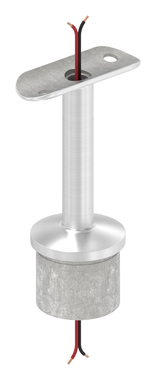 Rohrabschlussstopfen mit Stift für LED Handlauf, V4A