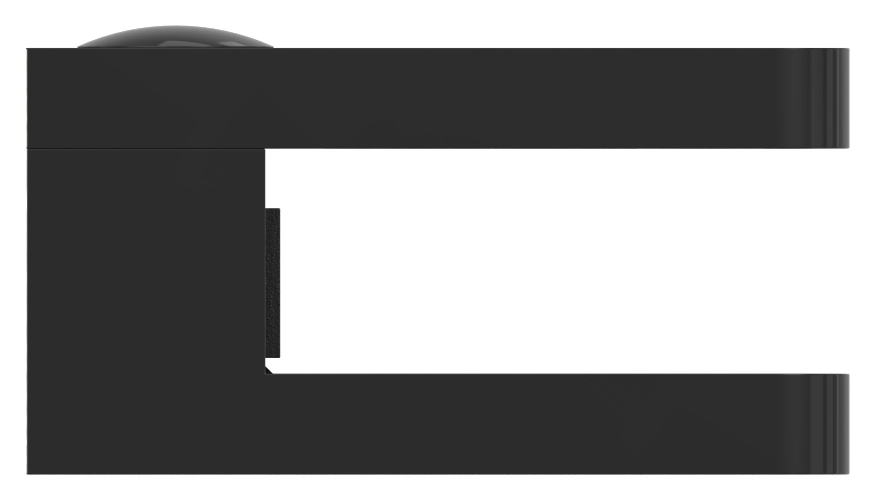 Glasklemme Mod. 36, Anschluss: gerade, Zink roh pulverbeschichtet RAL 9005 schwarz glänzend