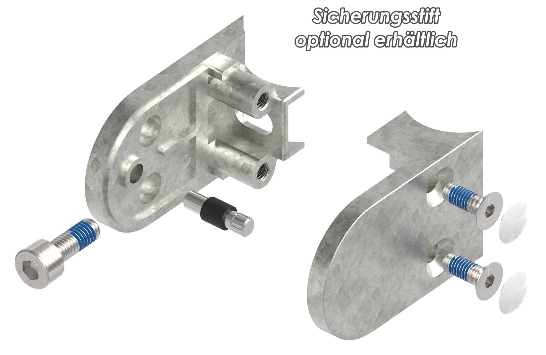 Glasklemme Mod. 33, Anschluss: 33,7mm, in Zink roh