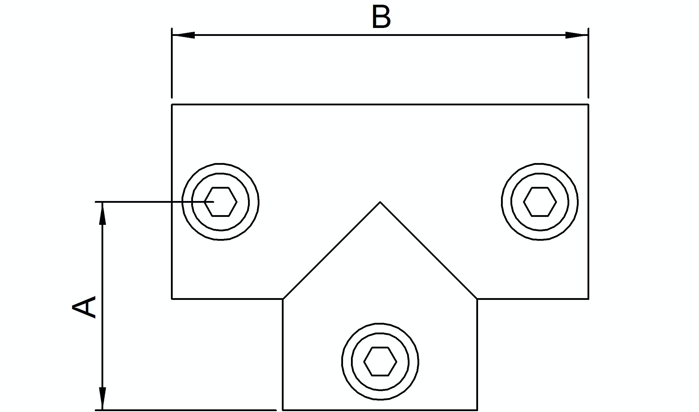 T-Stück lang, für Rohr Ø 60,3mm