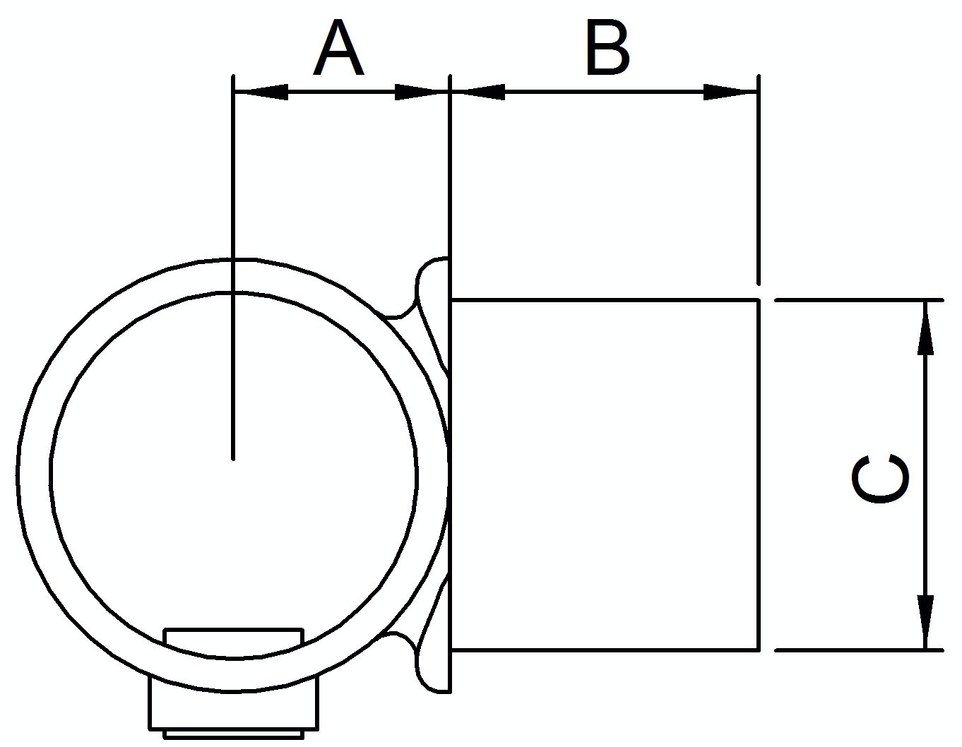 T-Stück, für Rohr Ø 48,3mm