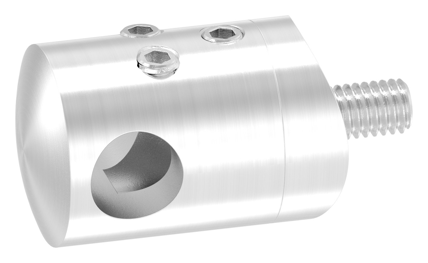 Querstabhalter zum Stoßen von 2 Rundeisen, 10,2mm Bohrung, V2A Querstabhalter zum Stoßen von 2 Rundeisen, 10,2mm Bohrung, V2A
