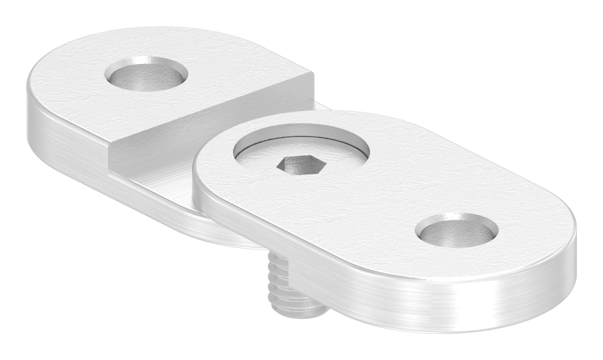 Handlaufanschlussplatte verstellbar, flach, V2A