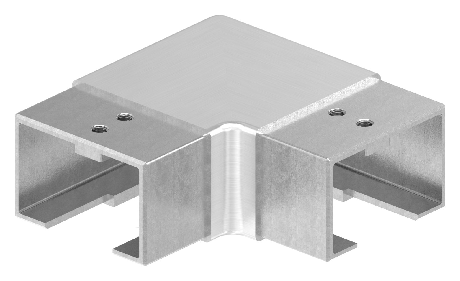 Eckbogen horizontal für Nutrohr 60x40mm, V2A