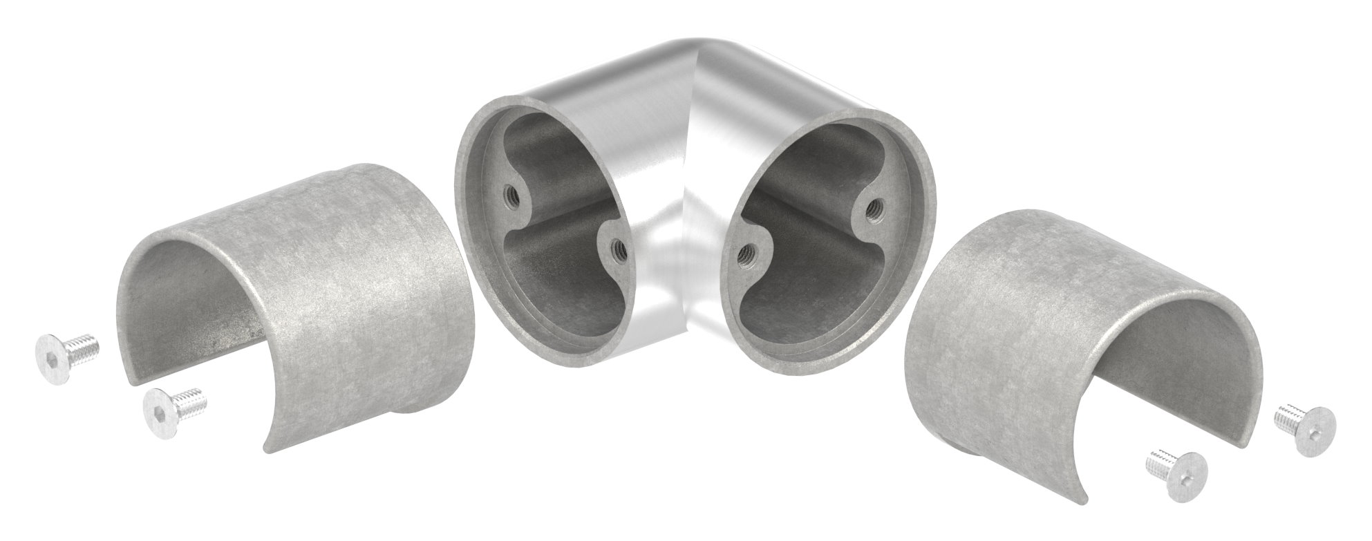 Eckverbinder für LED-Nutrohr 42,4mm,V2A