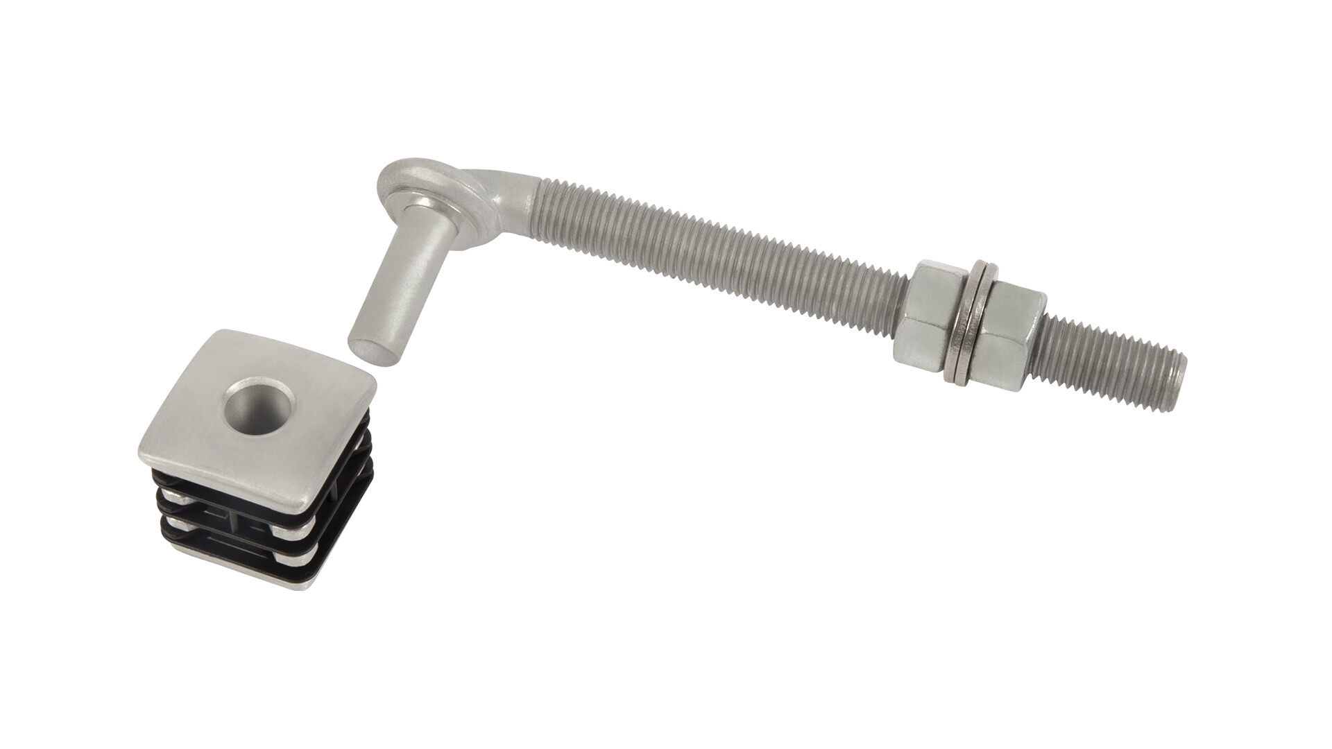 Torband M16 mit Länge 180mm für Rohr 40 x 40mm mit Aluminium-Kappen