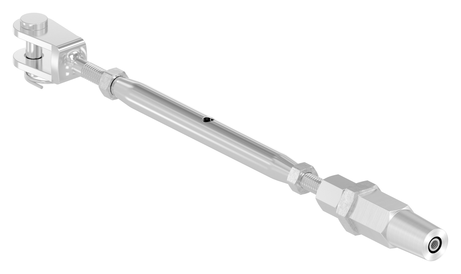 Wantenspanner Gabel zur Selbstmont. Seil 3mm, V4A