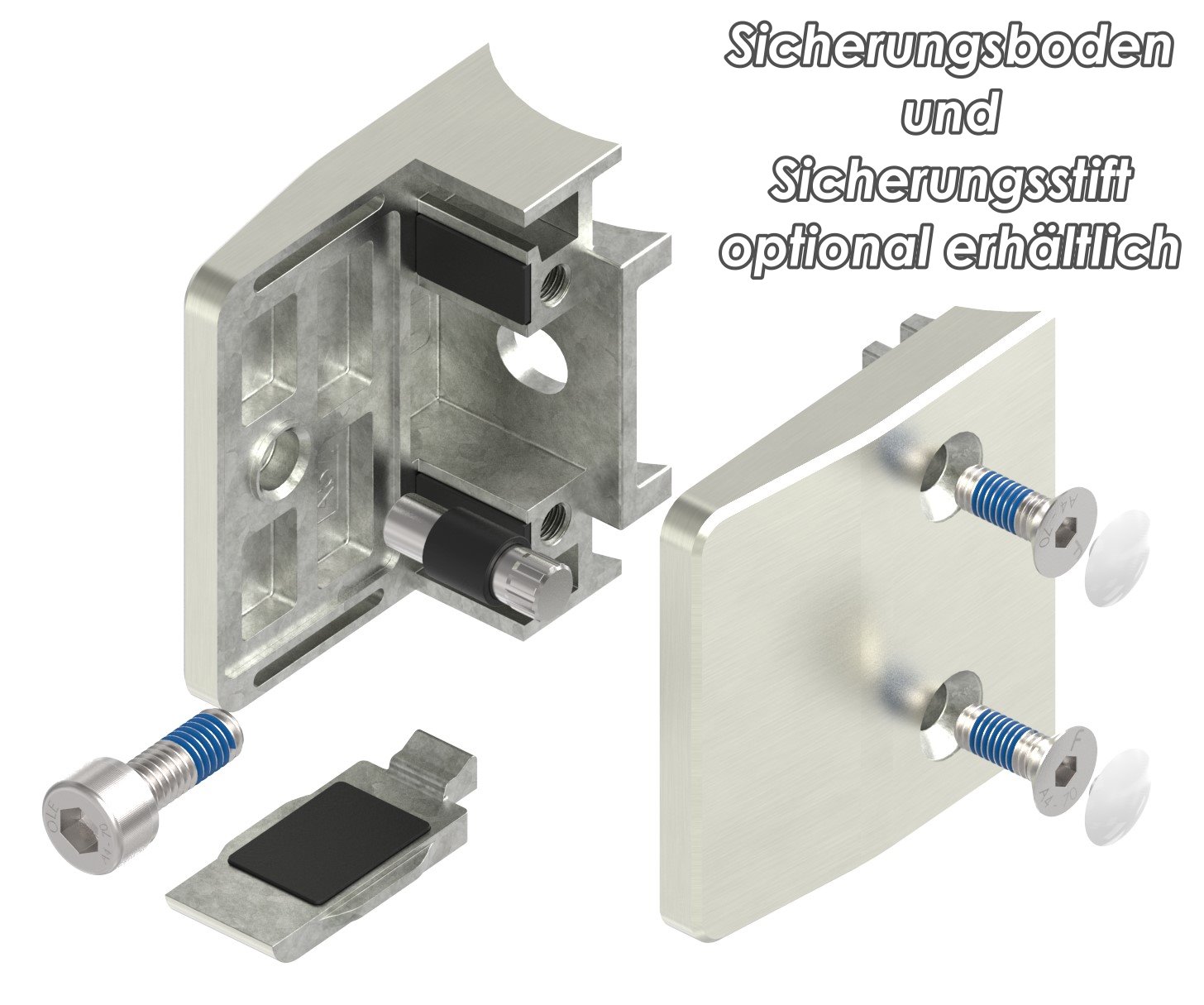 Glasklemme Mod. 35, Anschluss: 48,3mm, VA-Effekt