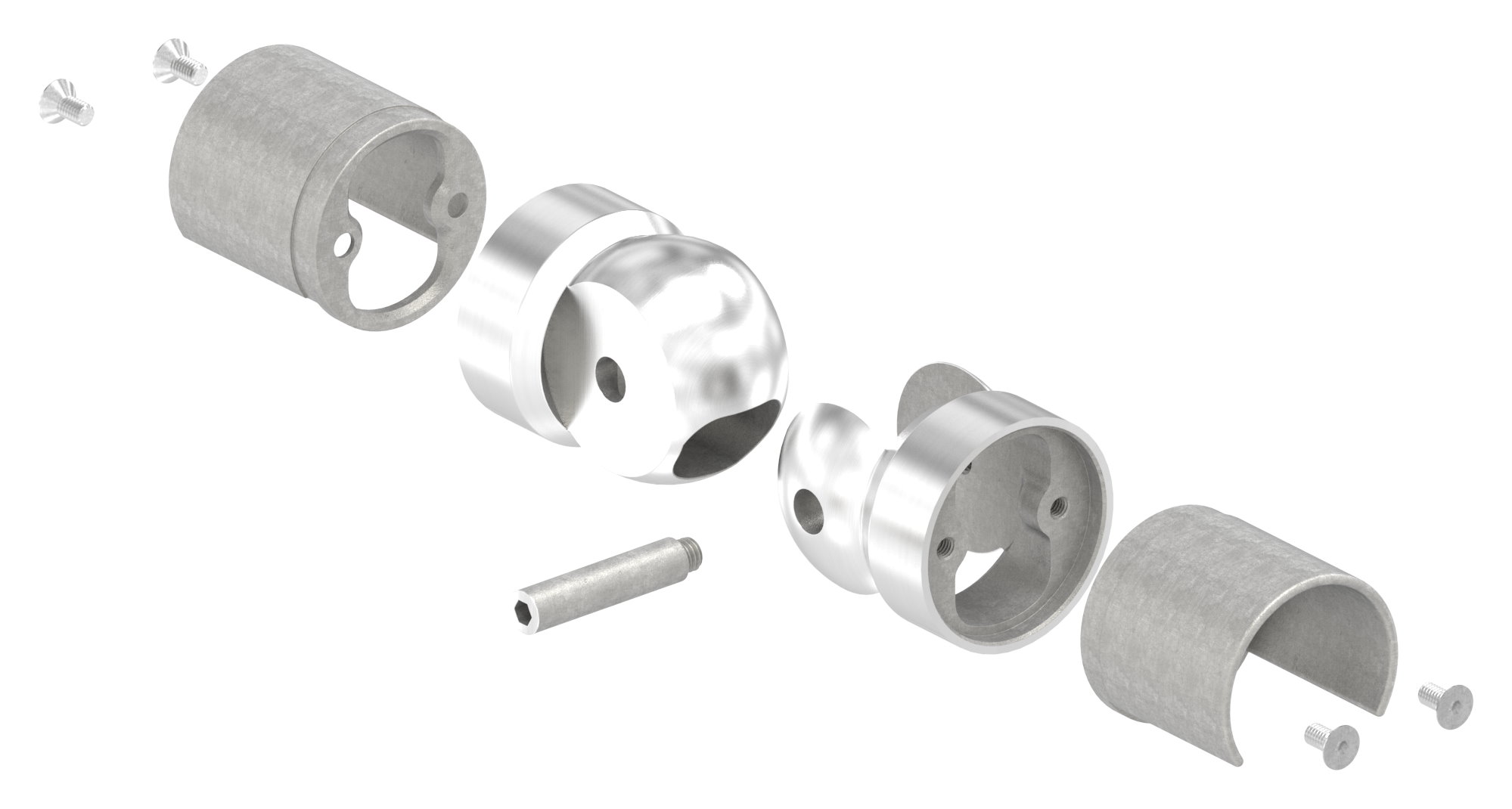 Gelenkverbinder für LED-Nutrohr 42,4mm, V2A