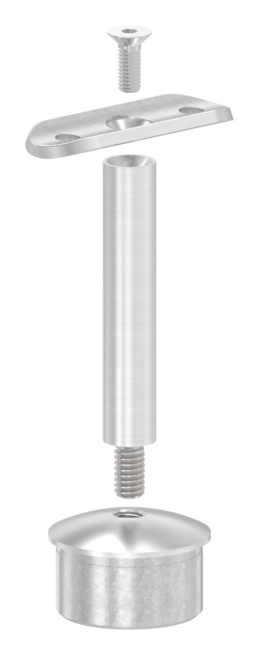 Rohrabschlussstopfen für Rohr 42,4x2,0mm, Handlaufanschlussplatte: 42,4mm, V2A