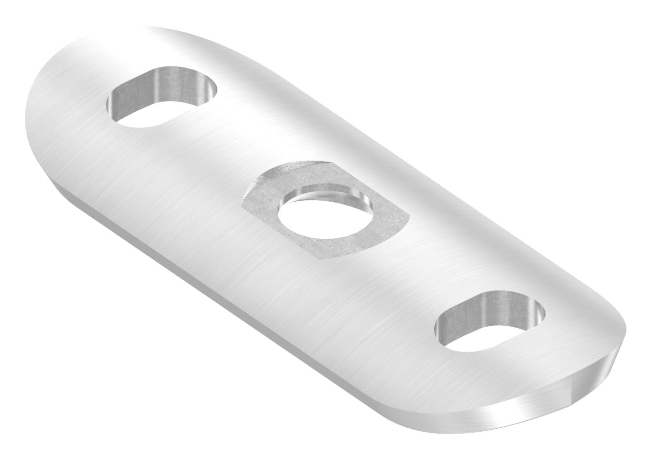 Handlaufanschlussplatte, 42,4mm mit Langlöchern, V2A