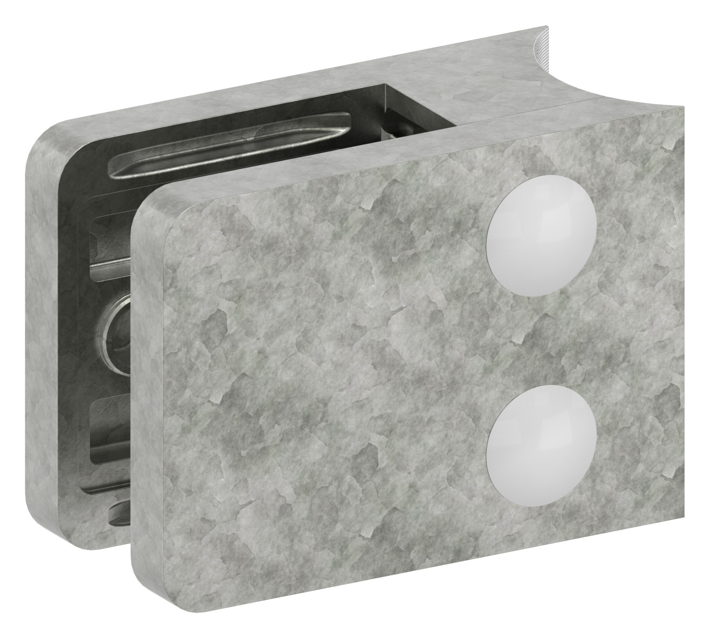 Glasklemme Mod. 36, Anschluss: 33,7mm, in Zink roh