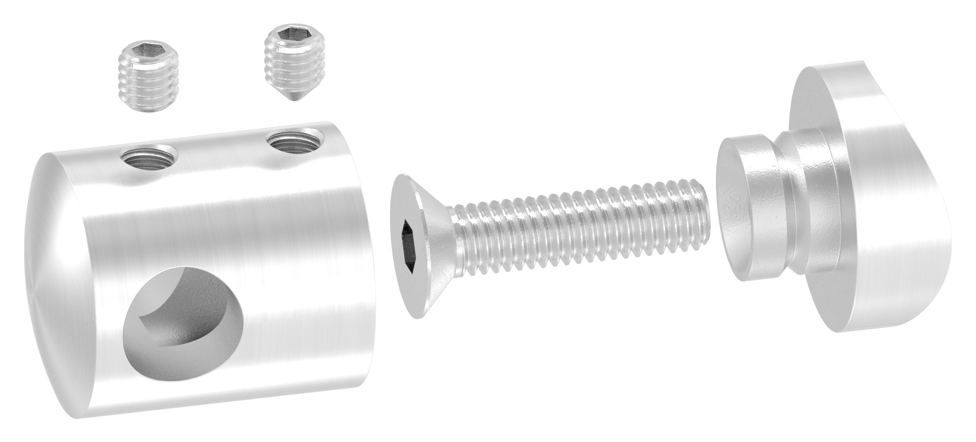 Querstabhalter für 33,7mm Rohr, 10,2mm Bohrung, V2A