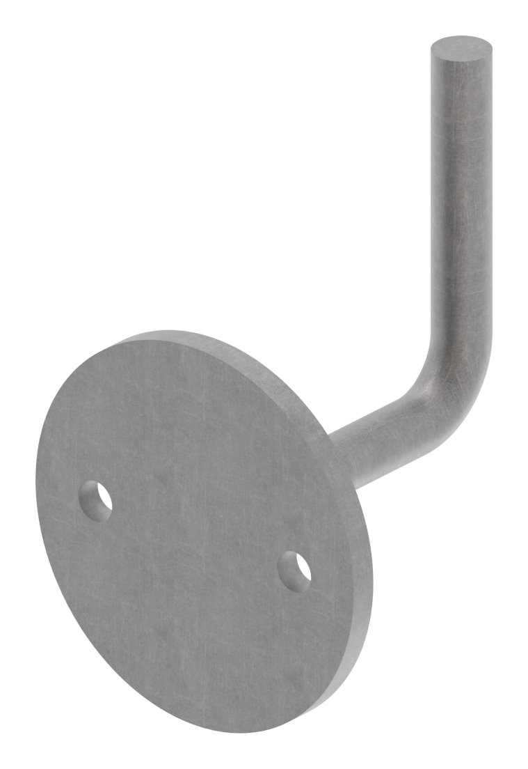 Handlaufträger mit Ronde flach, 80x6mm, Bügel Ø 12mm
