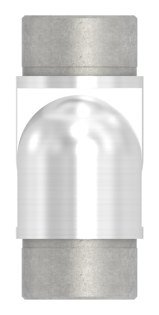 Rohrabschlussstopfen für Rohr 42,4x2,0mm, oben mit Gelenkstück, V2A