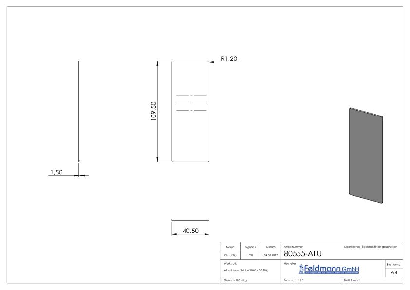 Endkappe für Aluprofil 80400-ALU