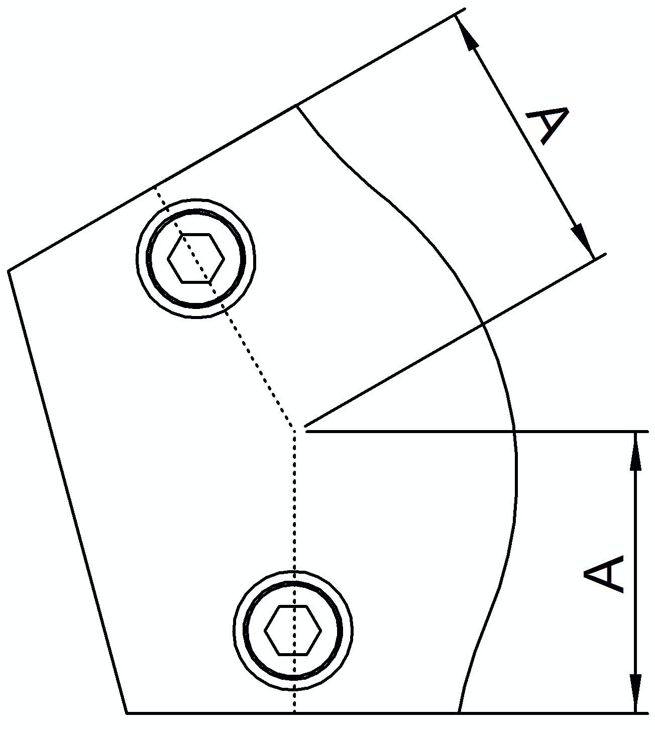 Bogen, variabel 15 - 60°, für Rohr 48,3mm